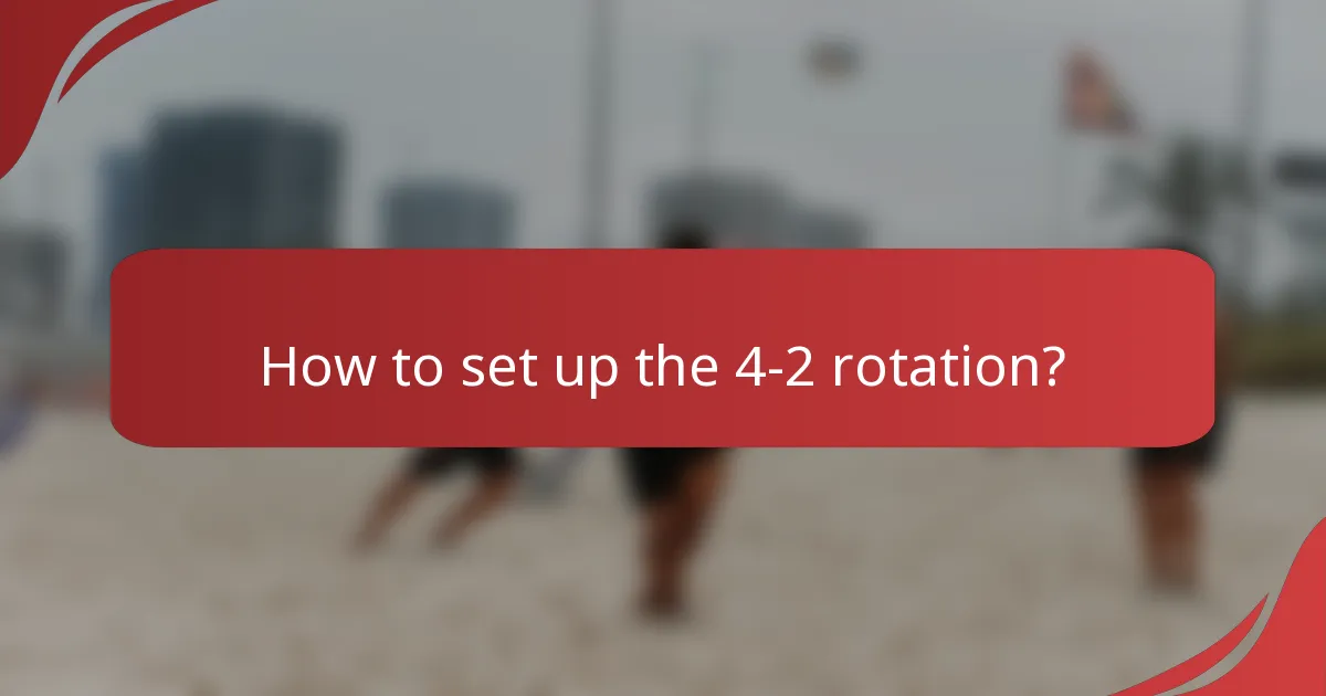 How to set up the 4-2 rotation?