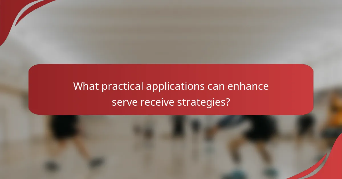 What practical applications can enhance serve receive strategies?