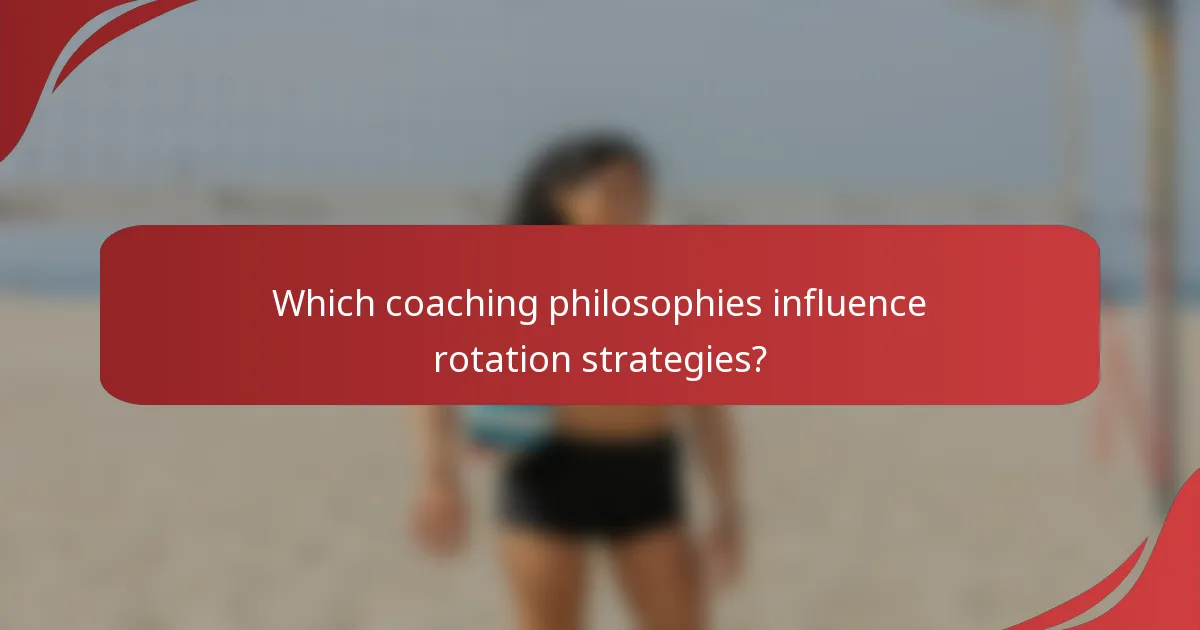 Which coaching philosophies influence rotation strategies?