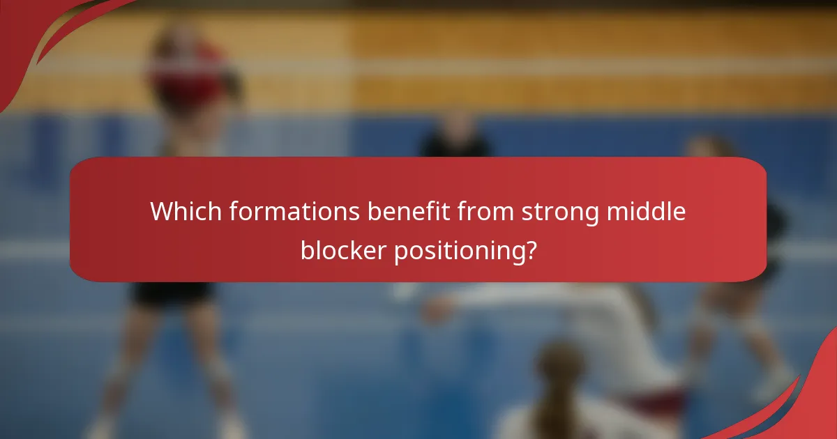 Which formations benefit from strong middle blocker positioning?